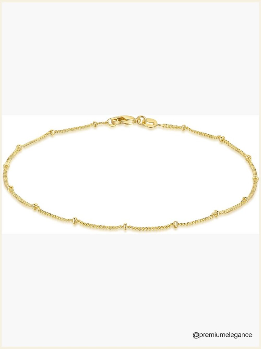14K Gold Plated Anklet for Women Men Waterproof Charm Ankle Bracelet Sizes 9-11